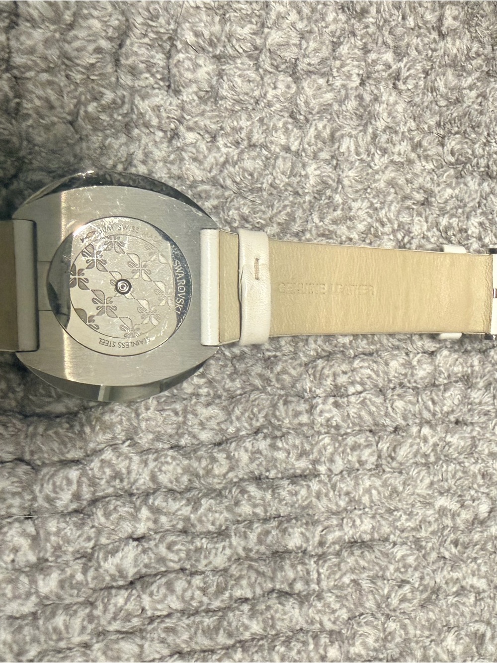 Swarovski White Crystal-Trim Leather Strap Watch - Picture 5 of 5